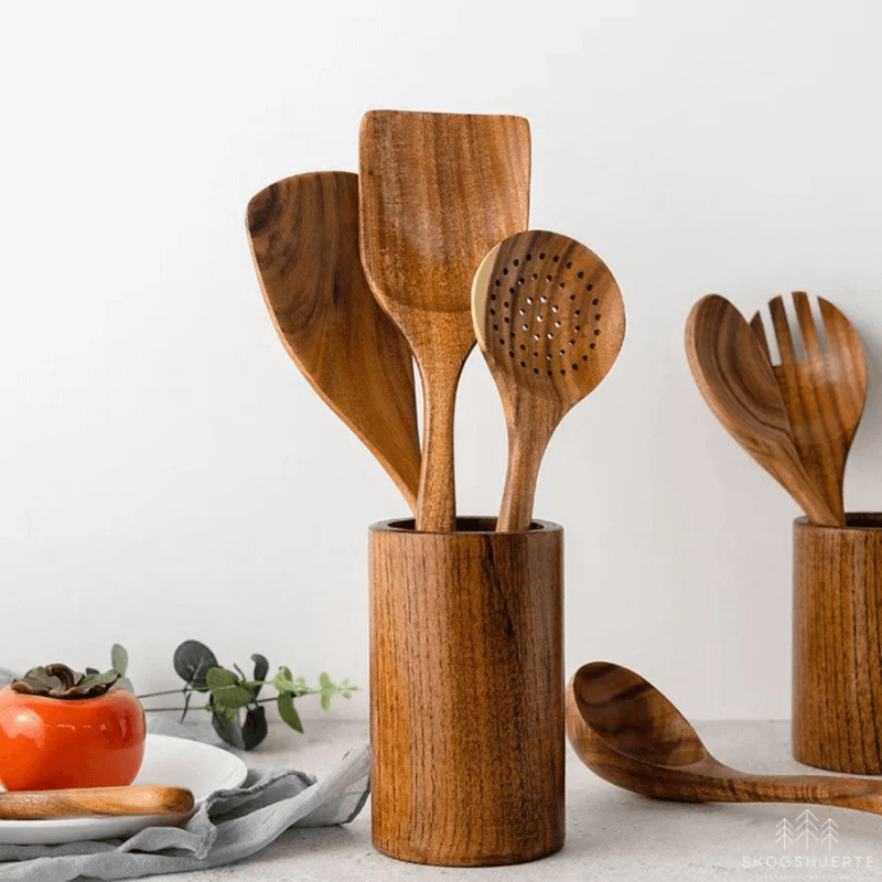 Eco-Living™ Wooden Utensil Holder