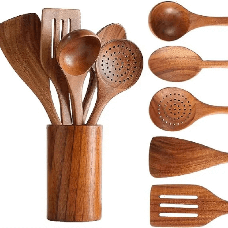 Eco-Living™ Wooden Utensil Holder